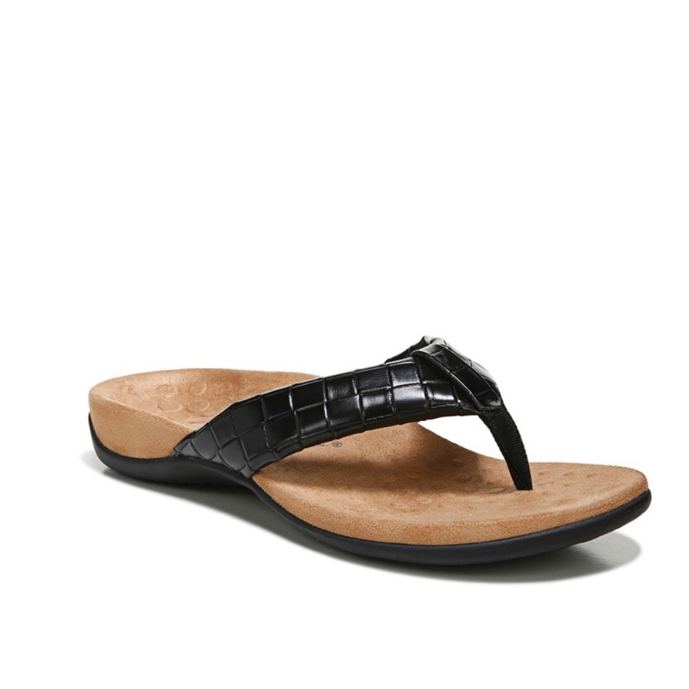 Vionic Layne Black Sandal, 8M